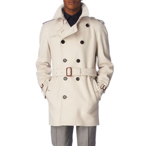 burberry white cashmere coat|Burberry cashmere coat men's.